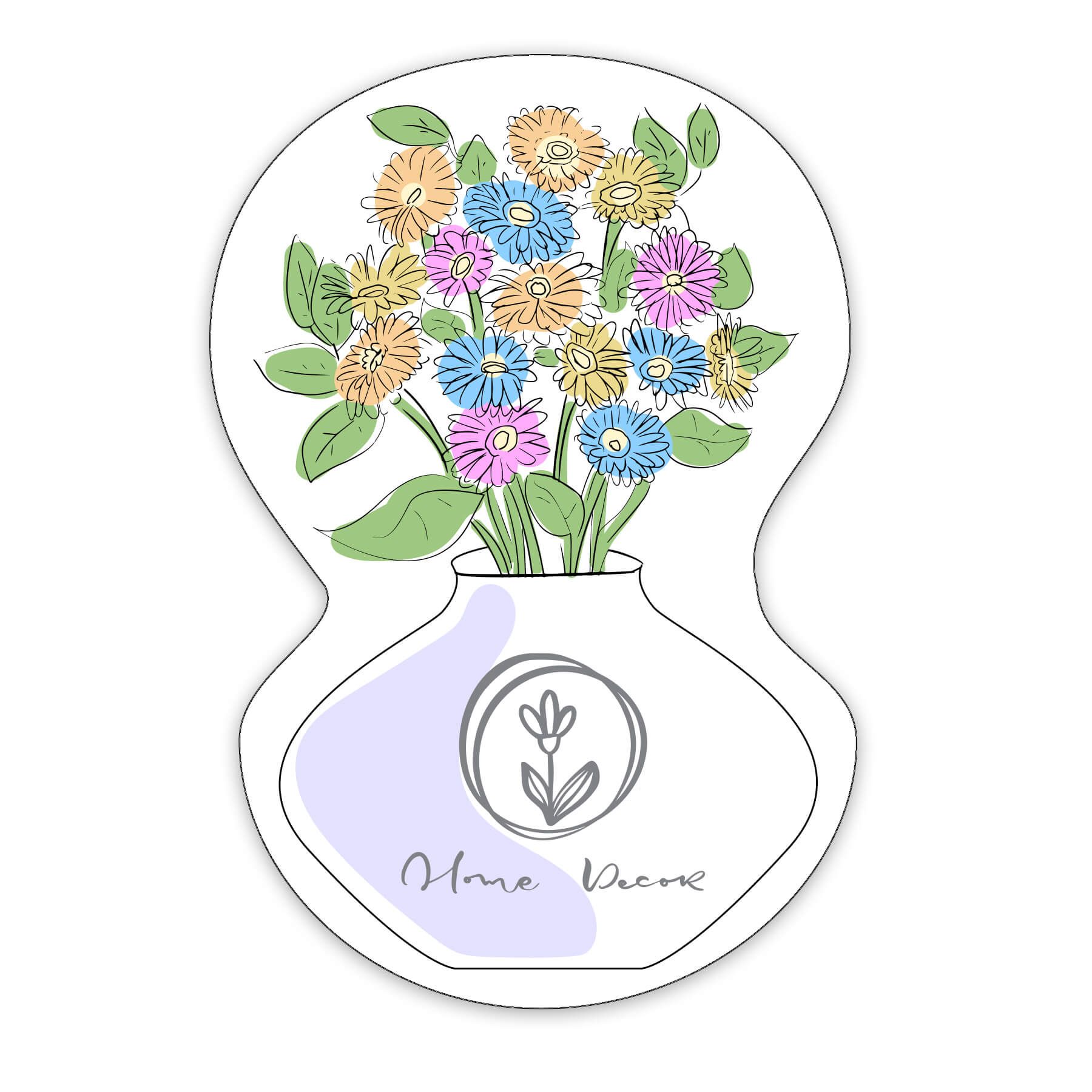 Flowers with Vase Shaped NoteKeeper Magnet 20 Mil               